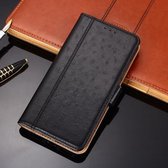 Voor OnePlus Nord N100 struisvogeltextuur PU + TPU horizontaal flip lederen hoesje met houder & kaartsleuven en portemonnee (zwart)