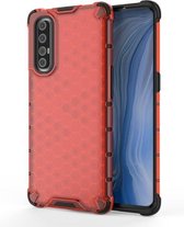 Voor OPPO Reno 3 Pro schokbestendige honingraat pc + TPU-hoes (rood)