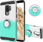 Voor Galaxy S9 + 2 in 1 pc + TPU beschermhoes met 360 graden roterende ringhouder (mintgroen)
