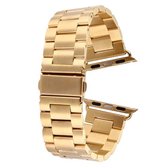 Voor Apple Watch 42 mm vlindergesp 3 kralen roestvrijstalen horlogeband (goud)