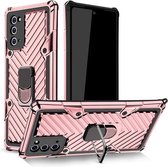 Voor Samsung Galaxy Note20 Ultra Cool Armor PC + TPU schokbestendig hoesje met 360 graden rotatie ringhouder (roségoud)