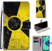 Voor Geschikt voor Xiaomi Redmi Note 9S / 9 Pro Gekleurde tekening Cross Texture Horizontale Flip PU lederen hoes met houder & kaartsleuven & portemonnee & lanyard (geel zwart logo