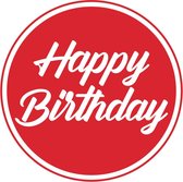 10x stuks bierviltjes/onderzetters Happy Birthday rood 10 cm - Verjaardag versieringen