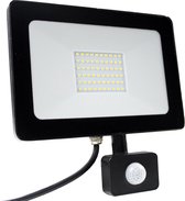 LED Floodlight - Bouwlamp 50W met sensor - 4000K - Naturel wit (840)