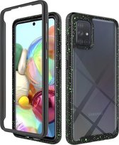 Voor Samsung Galaxy A71 schokbestendige sterrenhemel PC + TPU beschermhoes (zwart)