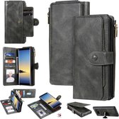 Voor Galaxy Note 8 Multifunctionele Retro Afneembare Magnetische Horizontale Flip Leren Case met Kaartsleuven & Houder & Portemonnee & Fotolijst (Donkergroen)