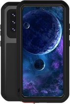 Voor Samsung Galaxy A52 5G / 4G LOVE MEI Metaal schokbestendig waterdicht stofdicht beschermhoes met glas (zwart)