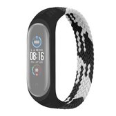 Voor Xiaomi Mi Band 6/5/4/3/2 Universele Siliconen Elasticiteit Weave Vervangende Band Horlogeband, Maat: S 150mm (Zwart Wit)