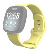 Voor Fitbit Versa 3 / Sense siliconen vervangende horlogeband, maat: S (crèmegeel)