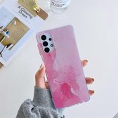 Voor Samsung Galaxy A32 5G gekleurd glazuur marmer TPU + pc beschermhoes (roze)