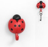 3 STKS Creatieve Leuke Kever Sleutelhaak Zwaartekrachtsensor Vleugels Automatisch Open Haak (Rood)