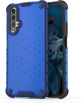 Voor Huawei Nova 5T Shockproof Honeycomb PC + TPU Case (blauw)