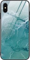 Voor iPhone X Marble Pattern Glass beschermhoes (DL04)