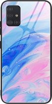 Voor Samsung Galaxy A51 Marble Pattern Glass beschermhoes (DL05)