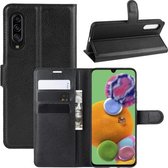 Voor Galaxy A90 5G Litchi Texture Horizontale Flip Leren Case met Portemonnee & Houder & Kaartsleuven (Zwart)