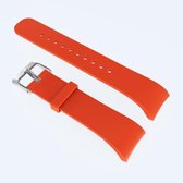 Effen kleur lederen polsband horlogeband voor Galaxy Gear Fit2 R360 (koraalrood)