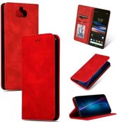 Retro Skin Feel Business magnetisch horizontaal lederen flip-hoesje voor Sony Xperia 10 en Sony Xperia XA3 (rood)