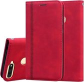 Voor Huawei Honor 7A Frosted Business Magnetische Horizontale Flip PU Leather Case met Houder & Kaartsleuf & Lanyard (Rood)