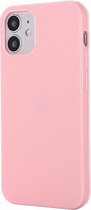 Effen kleur TPU beschermhoes voor iPhone 12/12 Pro (roze)