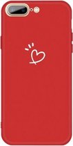 Voor iPhone 8 Plus / 7 Plus Three Dots Love-heart Pattern Colorful Frosted TPU telefoon beschermhoes (rood)