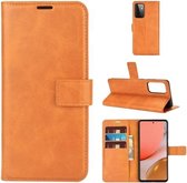 Voor Samsung Galaxy A72 5G Retro Kalfspatroon Gesp Horizontale Flip Leren Case met Houder & Kaartsleuven & Portemonnee (Geel)