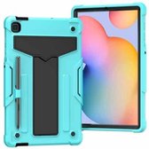 Voor Samsung Galaxy Tab S6 Lite P610 / 615 T-vormige beugel Contrastkleur Schokbestendig PC + siliconen beschermhoes (mintgroen + zwart)