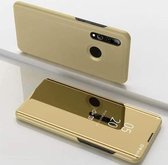 Galvaniserende spiegel horizontale flip lederen hoes voor Huawei P Smrt Z met houder (goud)