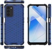 Voor OPPO A55 5G schokbestendige honingraat pc + TPU-hoes (blauw)