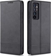Voor Geschikt voor Xiaomi Mi Note 10 Lite ZNS Magnetische Kalf Textuur Horizontale Flip Leren Case met Kaartsleuven & Houder & Portemonnee (Zwart)