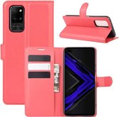 Voor Huawei Honor Play4 Pro / Honor V30 Litchi Texture Horizontale Flip lederen tas met houder & kaartsleuven & portemonnee (rood)