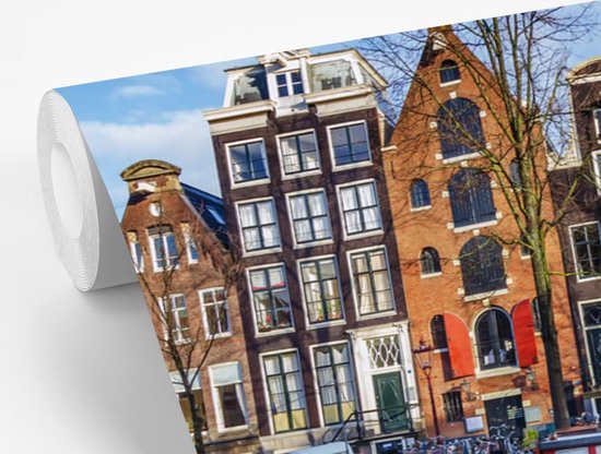 Papier peint Papier peint photo en vinyle - Canal à Amsterdam largeur 360 cm x hauteur 240 cm - Tirage photo sur papier peint (disponible en 7 tailles)