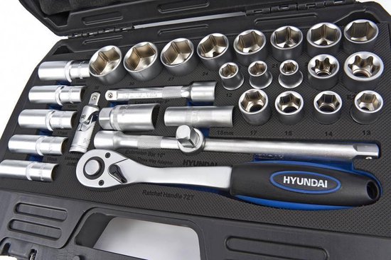 deelnemer Meander Vrijstelling Hyundai 29-delige set doppen 1/2'' CrV - dopsleutels / doppenset in  stijlvolle... | bol.com