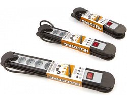 Relectric Stekkerdoos - 8-voudig - 1,5m - Randaarde – 3700 Watt- RELEC492268