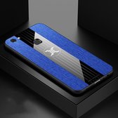 Voor Vivo V7 / Y75 XINLI stiksels Doek textuur schokbestendige TPU beschermhoes (blauw)