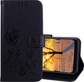 Rose reliÃ«f horizontale Flip PU lederen tas voor Xiaomi Pocophone F1, met houder & kaartsleuven & portemonnee (zwart)