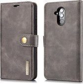 DG.MING Crazy Horse Texture Flip afneembare magnetische lederen tas voor Huawei Mate 20 Lite / Maimang 7, met houder en kaartsleuven en portemonnee (grijs)