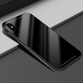 SULADA metalen frame geharde glazen behuizing voor iPhone XR (zwart)