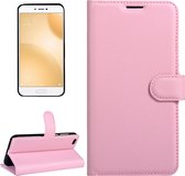 Let op type!! Voor Xiaomi Mi 5c Litchi Texture horizontale Flip lederen draagtas met magnetische sluiting & houder & kaartsleuven & Wallet(Pink)