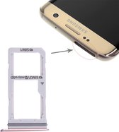 2 SIM-kaart Lade / Micro SD-kaart Lade voor Galaxy S7 Edge (Roze)