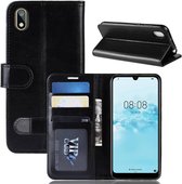 R64 Texture Single Fold Horizontale Flip Leather Case voor Huawei Y5 2019, met houder & kaartsleuven & portemonnee (zwart)