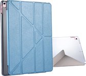 Voor iPad Pro 10,5 inch Zijde Textuur Horizontale Vervorming Leren Flip Case met 4-voudige houder & Sleep / Wake-up (blauw)