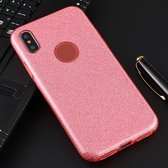 Voor iPhone XS Max volledige dekking TPU + PC Glittery poeder beschermende achterkant van de behuizing (roze)
