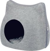 Trixie relax iglo kat vilt grijs - 38x37x35 cm - 1 stuks