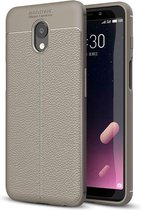 Voor Meizu Meilan S6 Litchi Texture Antislip Soft TPU Beschermende Cover Case (Grijs)