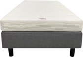 Bedworld Boxspring 70x200 cm met Matras - Pocketvering Matras - Gestoffeerd - Massieve Box - Grijs