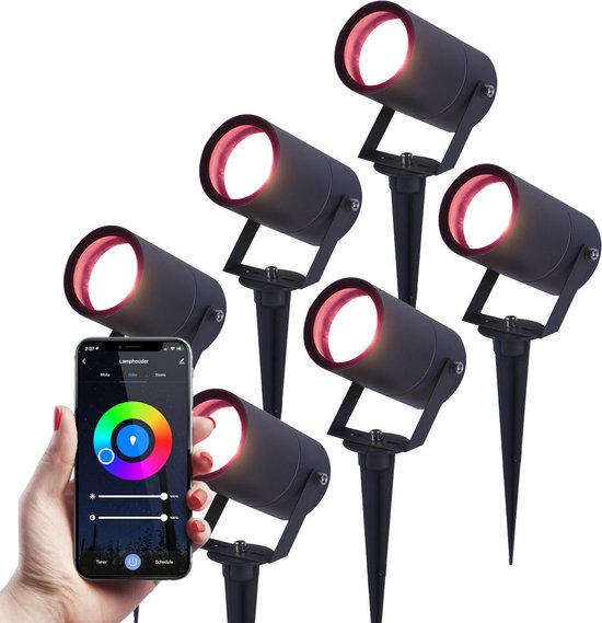 6x Hoftronic Smart - Spikey LED Tuinspot