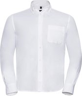 Russell Collectie Heren Lange Mouw Klassiek Twill Shirt (Wit)