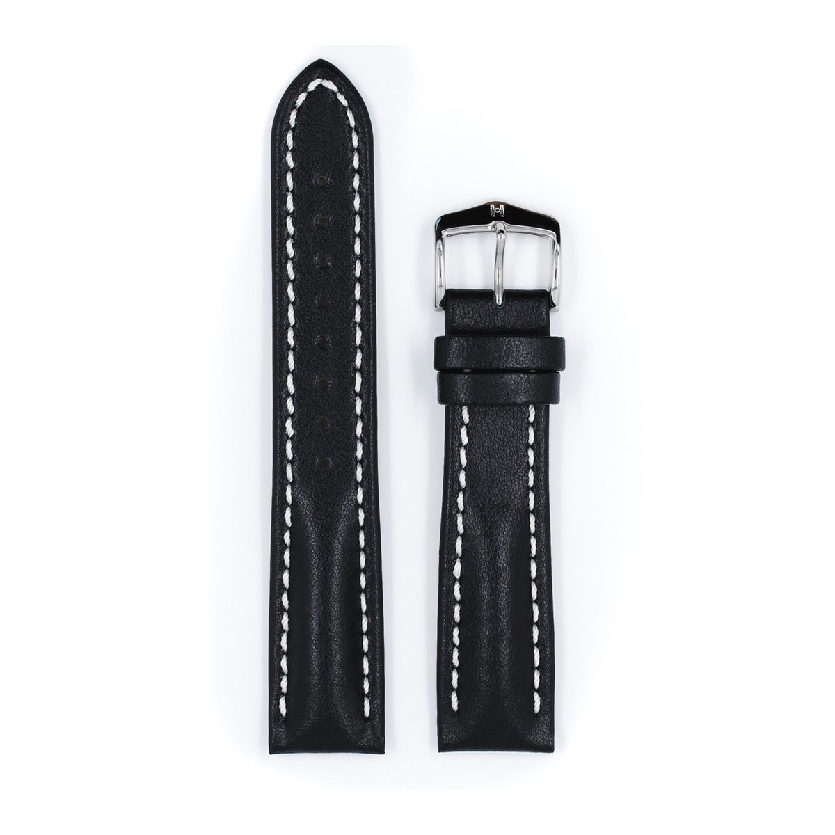 Hirsh Horlogeband Heavy Calf Zwart - Leer - 22mm
