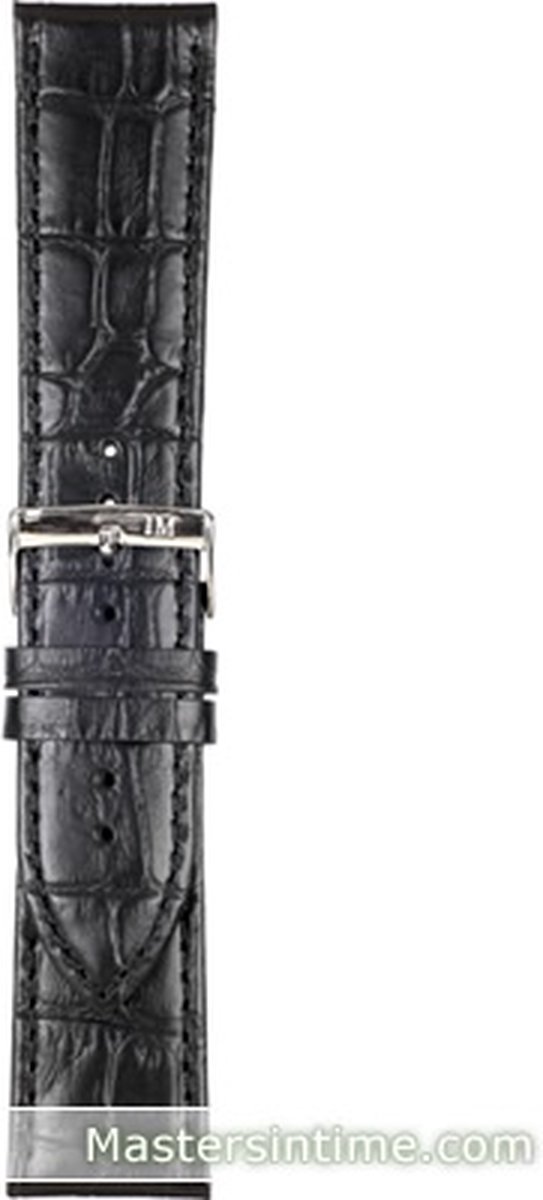 Morellato PMX019BOLLE IG Horlogebandje - Leer - Zwart - 24 mm