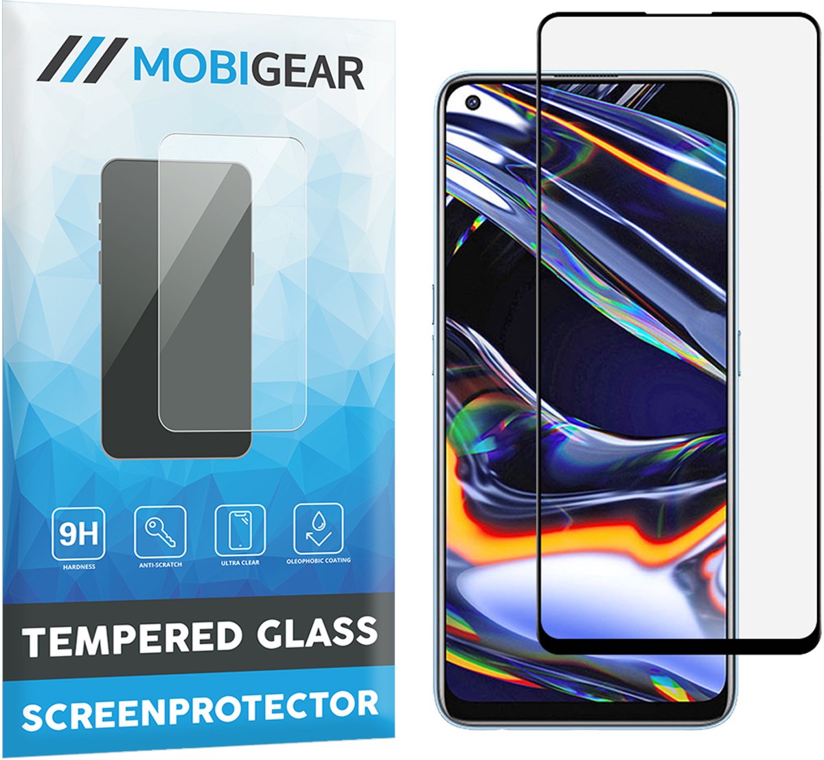 Mobigear Screenprotector geschikt voor Realme 7 Pro Glazen | Mobigear Premium Screenprotector - Case Friendly - Zwart